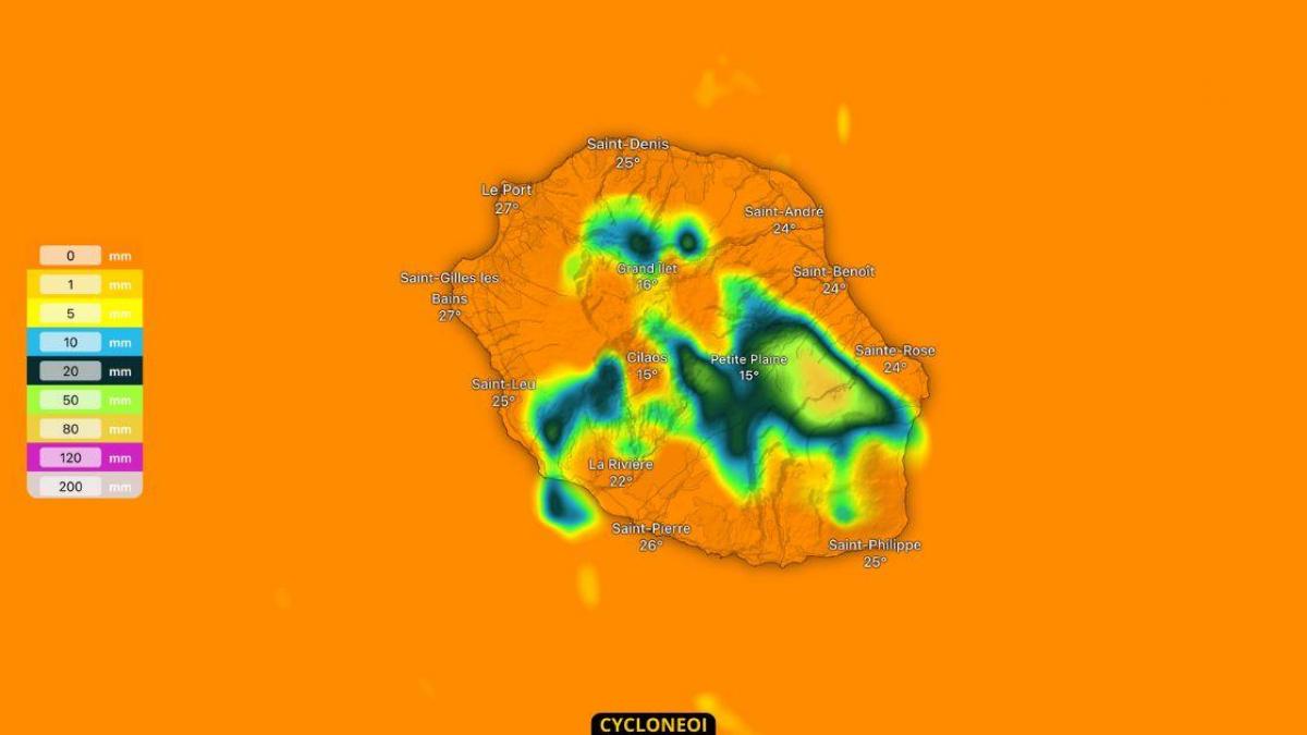 La Réunion : Jeudi, développements diurnes et averses localisées