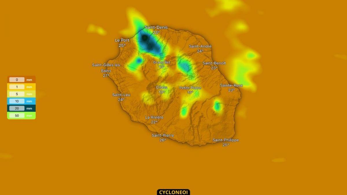 La Réunion : Quelques averses et fraîcheur nocturne pour vendredi