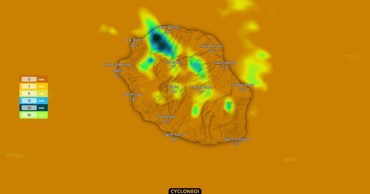 La Réunion : Quelques averses et fraîcheur nocturne pour vendredi