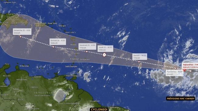 BRET qui menace les petites Antilles fait douter les prévisionnistes