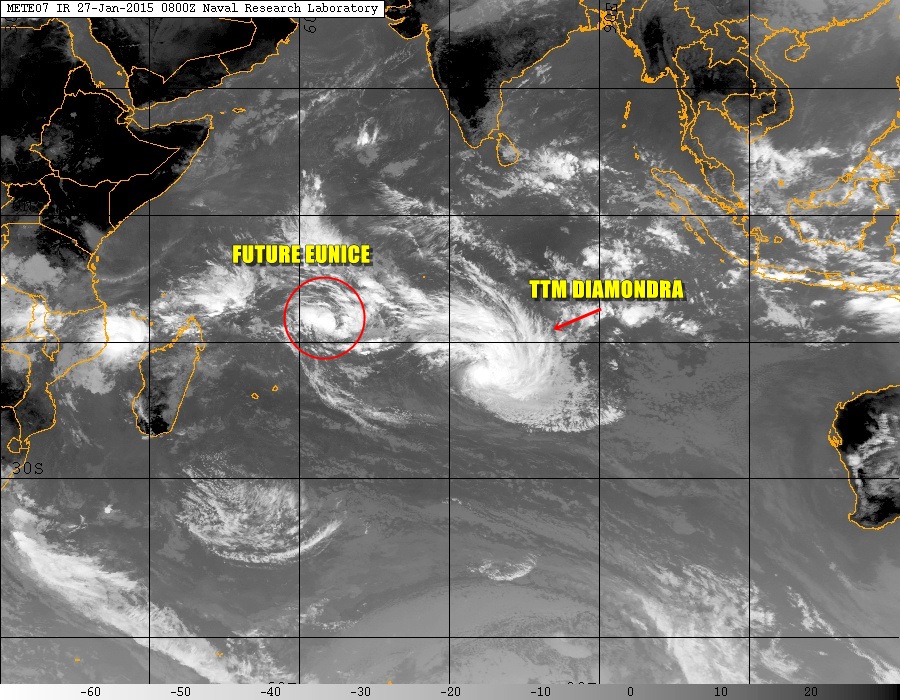 Tempête Modérée DIAMONDRA et future EUNICE