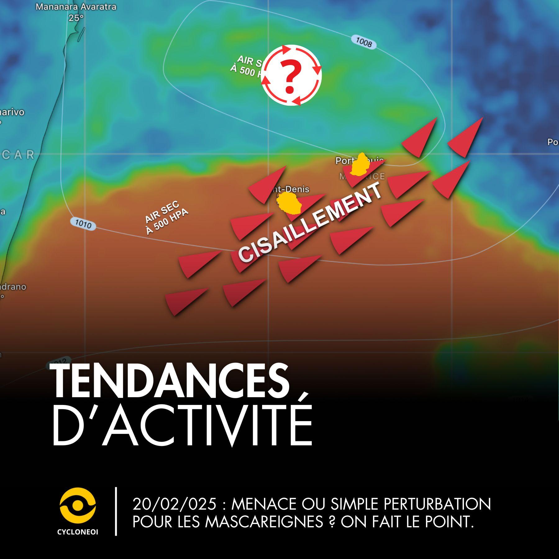 Activité au Nord des Mascareignes
