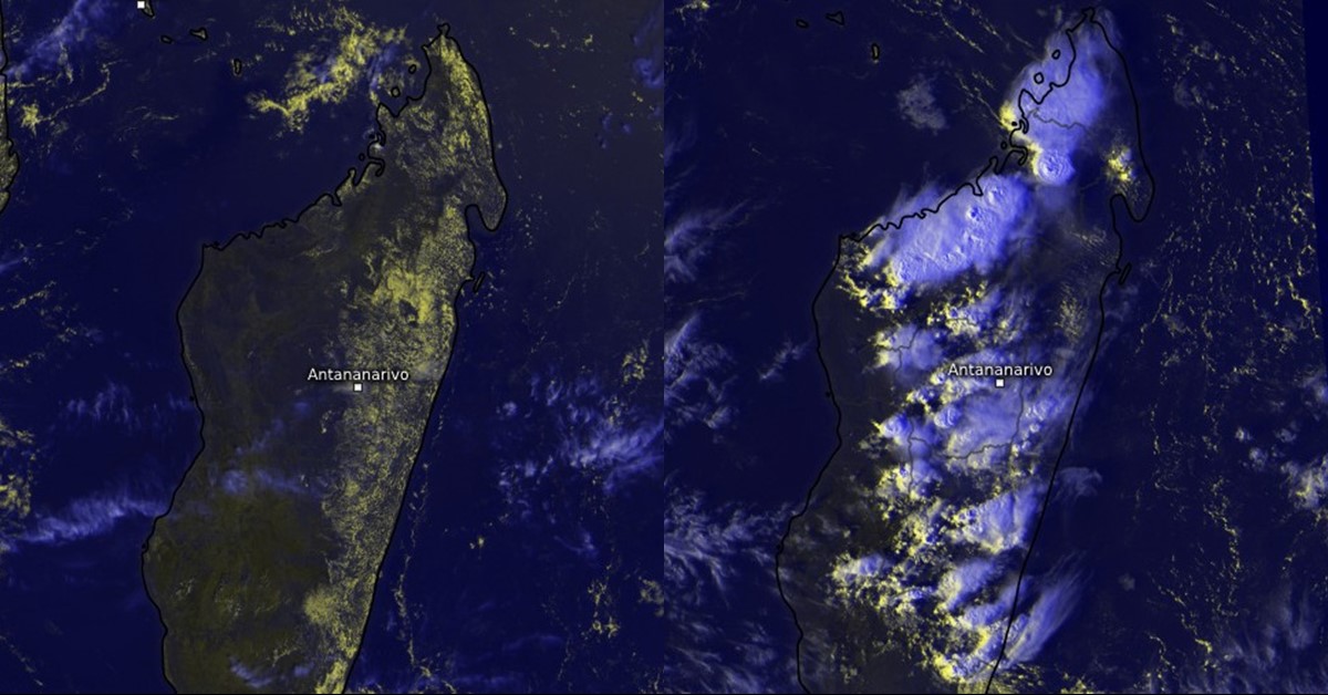 De puissantes cellules orageuses sur Madagascar