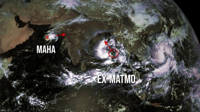 L'Inde encerclée par la tempête Maha et Ex-Matmo qui se ré-intensifie