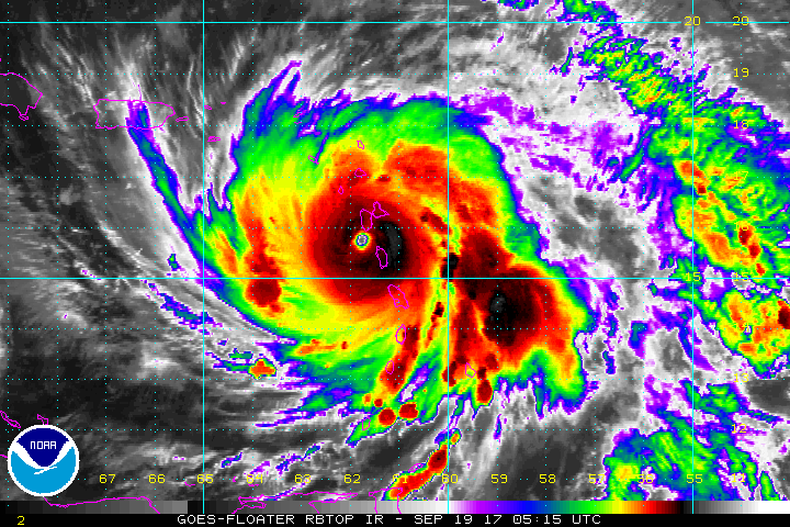 L'ouragan MARIA frappe la Dominique et la Guadeloupe