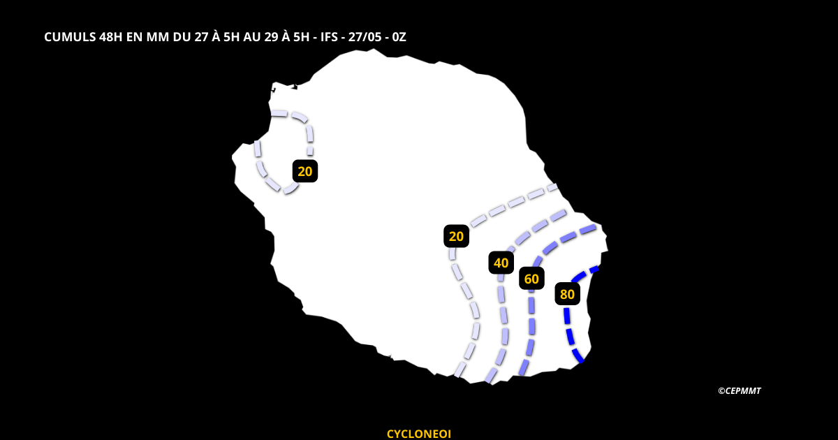 Meteo à la reunion pour le dimanche de Pentecôte