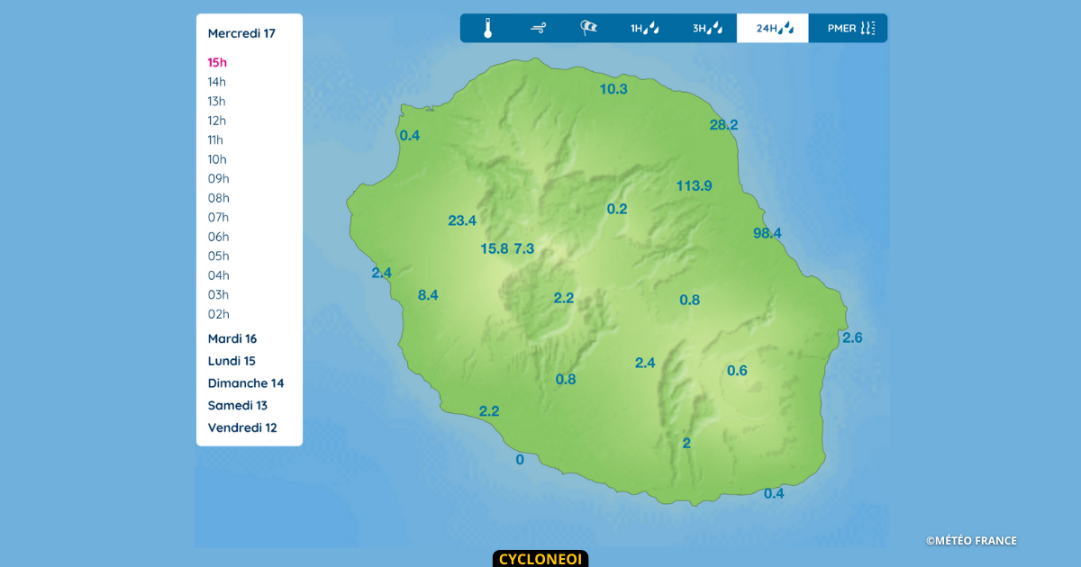 Meteo fortes pluies a la re union