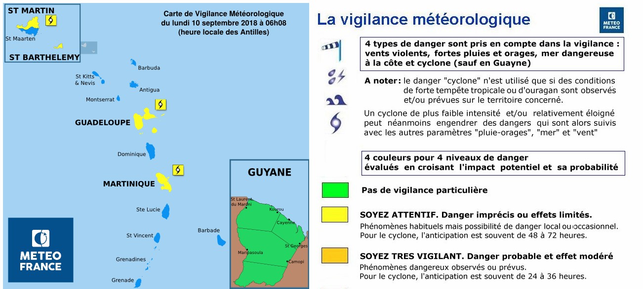 Alerte cyclonique en cours dans les Antilles Française ©Météo France