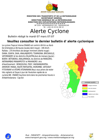 Situation des alertes en cours à Madagascar