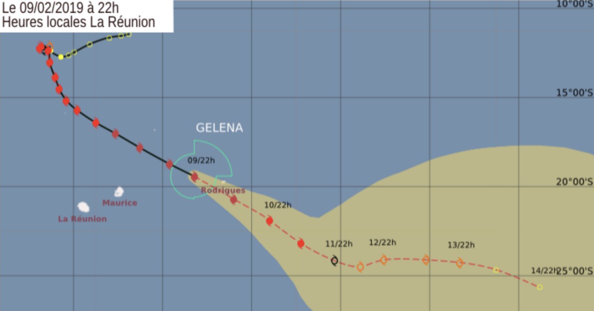 trajectoire cyclone Gelena