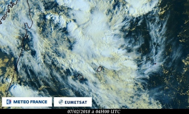 Zone Mascareignes 07/02/2018 à 0400z (Météo France)