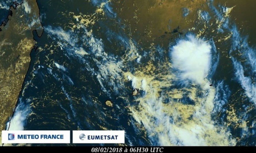 Image satellite zone Mascareignes - 08/02/2018 (Météo France)