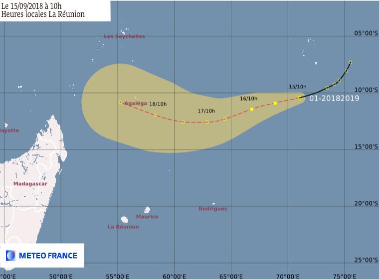 Prévision trajectoire Perturbation Tropical ©Météo France