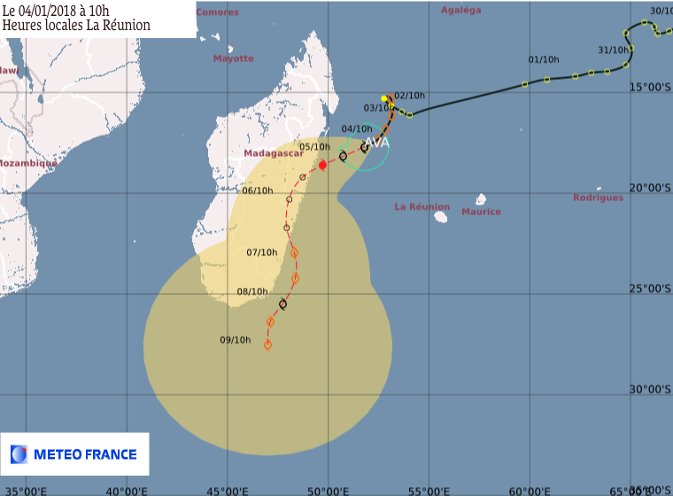 carte trajectoire cyclone météo france