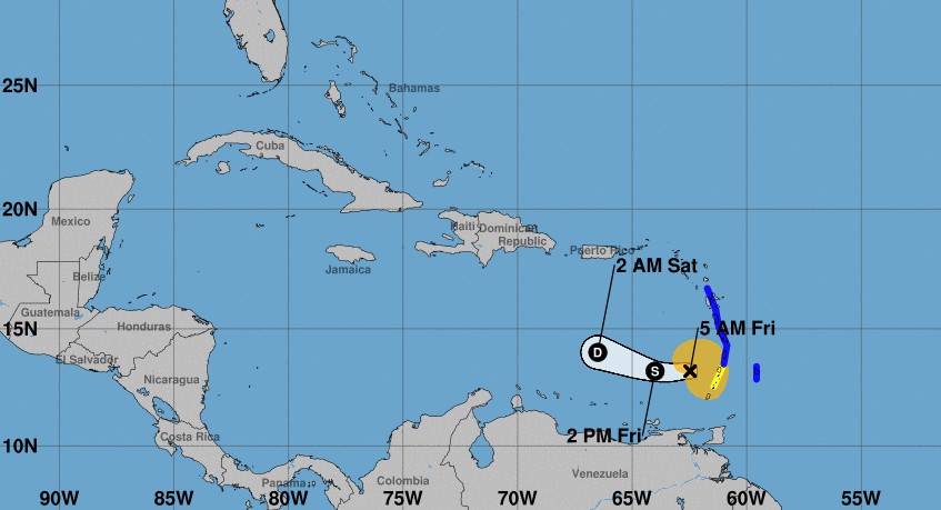 Prevision de trajectoire de la tempête KIRK ©NHC