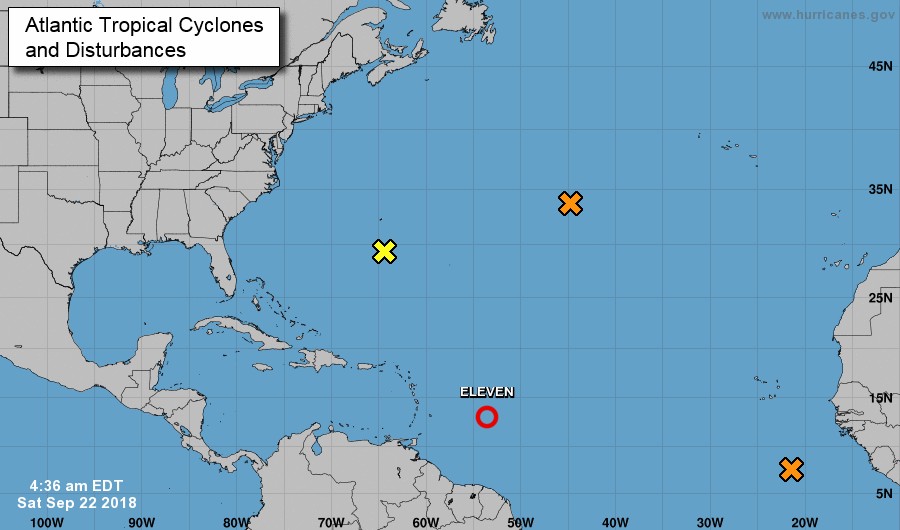 Dépression à l'est de l'Arc des Antilles et onde tropicale sous surveillance