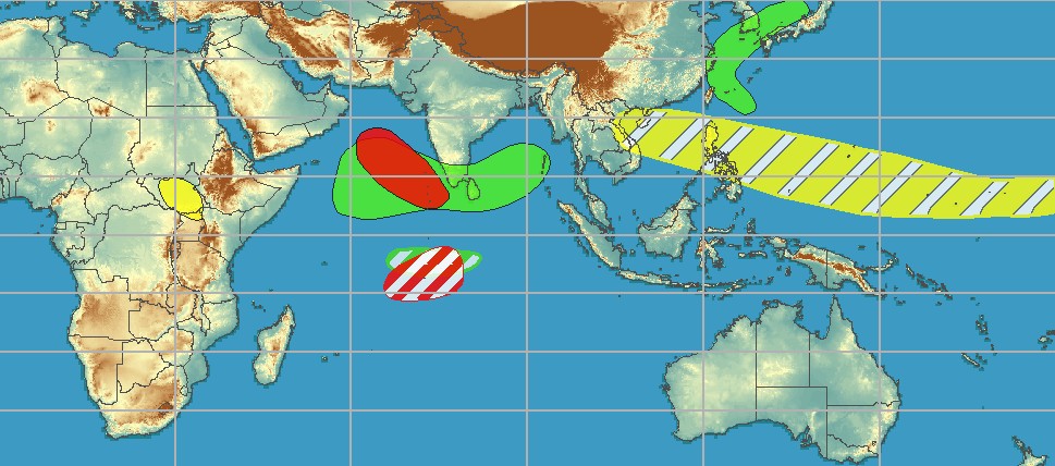 Carte de risque de cyclogenèse ©NOAA