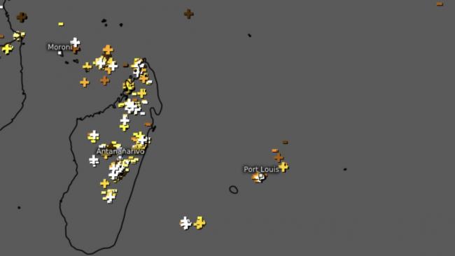 Activité orageuse en cours dans le Sud-Ouest de l'océan indien