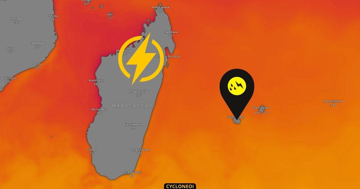 Orages à Madagascar et vigilance jaune fortes pluies orages à La Réunion