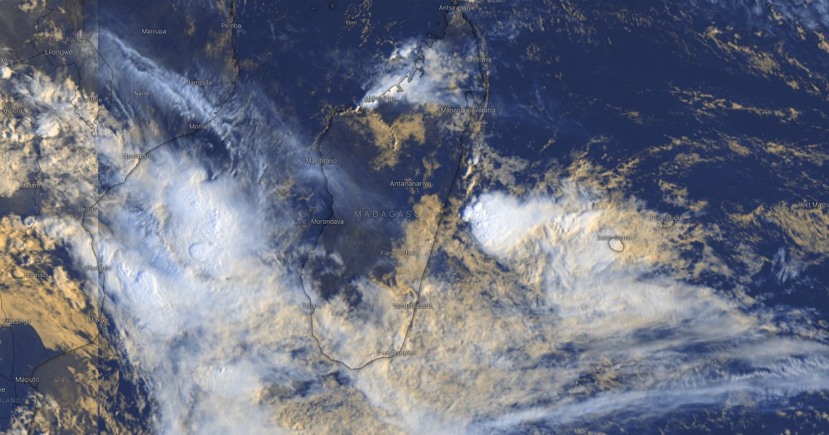 Orage entre madagascar et la reunion