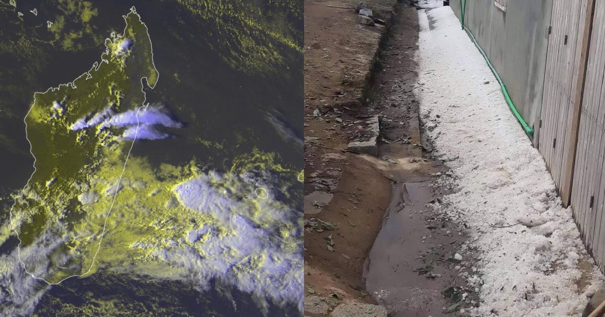 Épisode de grêle à Madagascar et premiers flashs au large de la Réunion