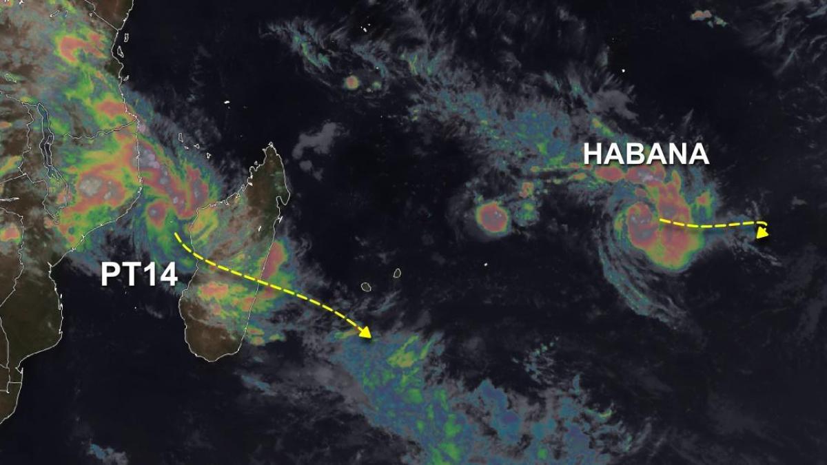 Duo cyclonique avec la tempête Habana et la perturbation tropicale n°14