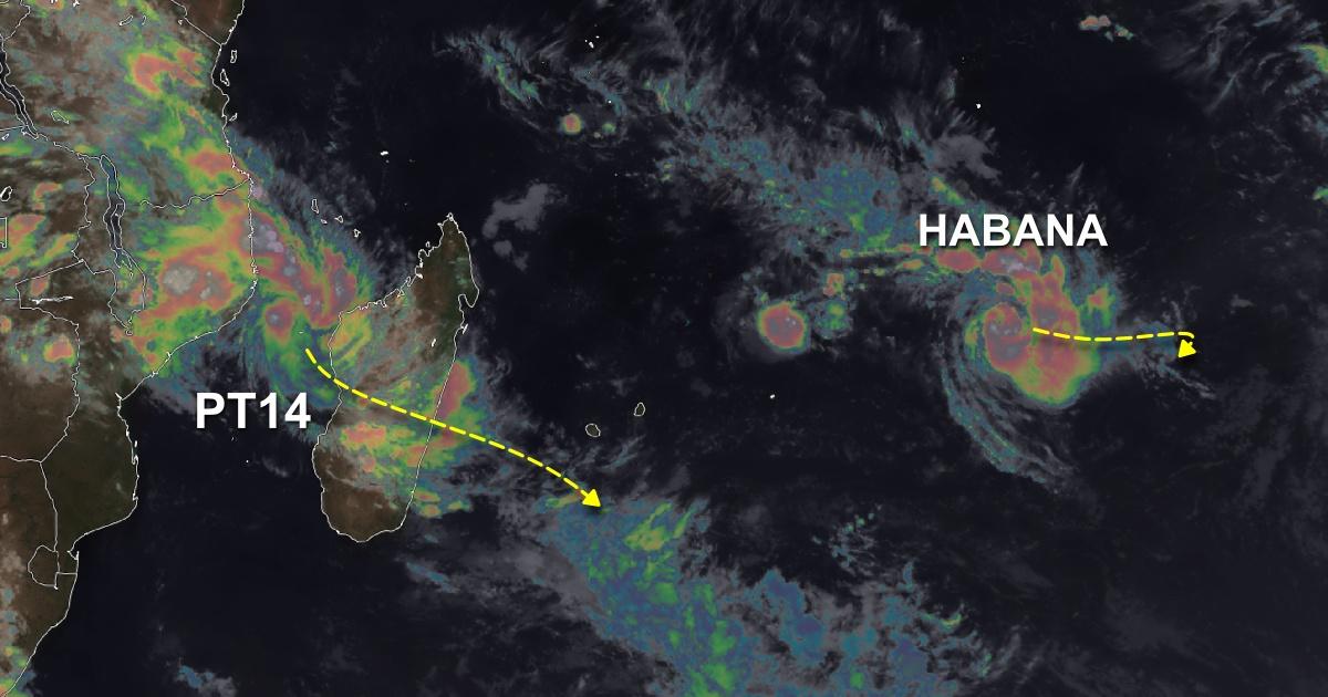Duo cyclonique avec la tempête Habana et la perturbation tropicale n°14