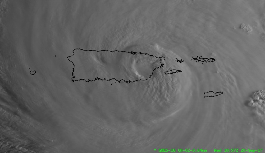 L’œil de l'ouragan MARIA sur Porto Rico le 20/09/2017 (CIMMS)