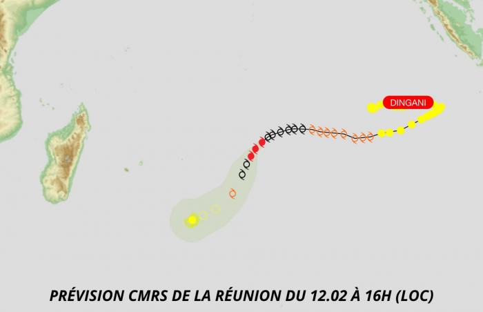 DINGANI : Prévision CMRS de la Réunion du 12.02 à 16h loc