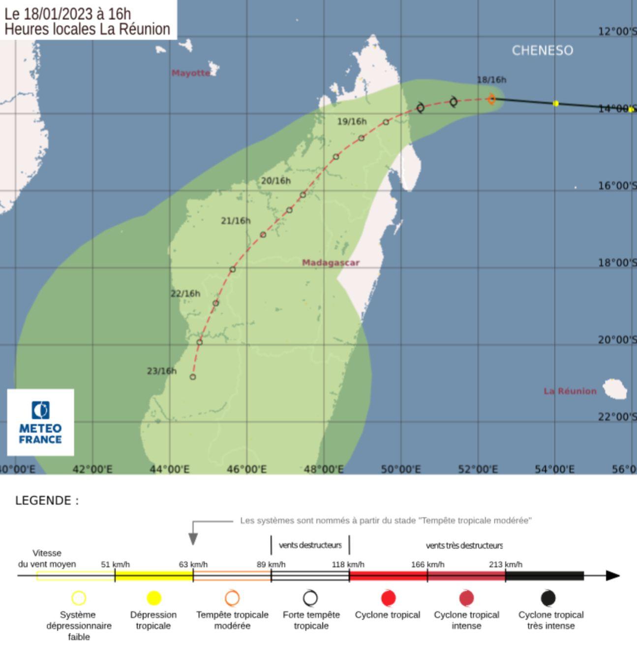 Prévision trajectoire Cheneso