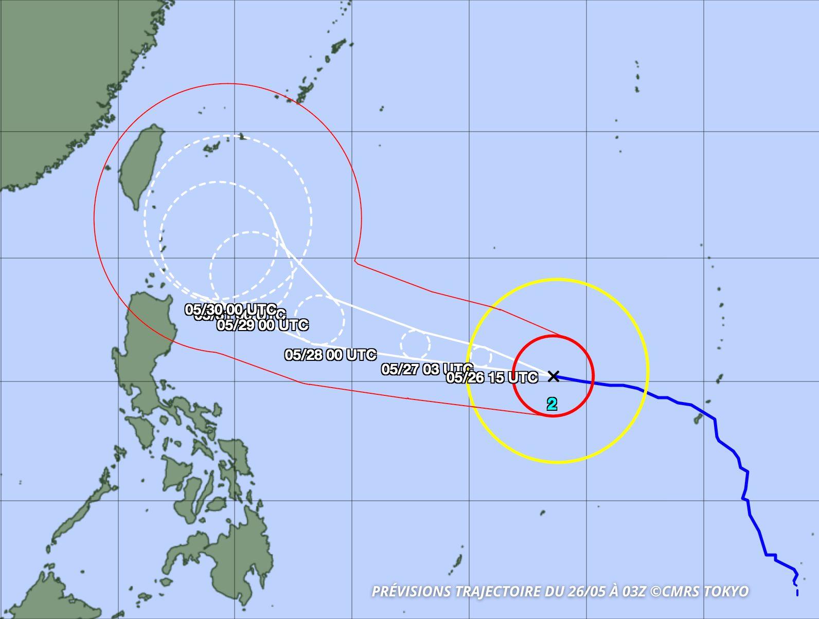 Prévisions de trajectoire du super typhon MAWAR
