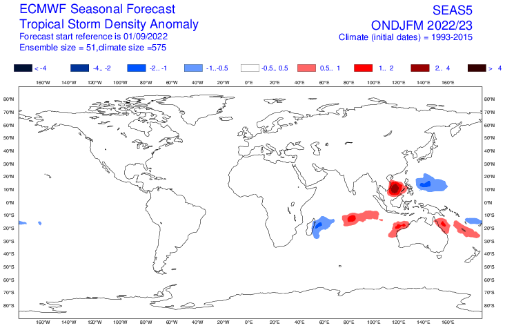 densité de tempête tropicale saison cyclonqiue 2022 2023