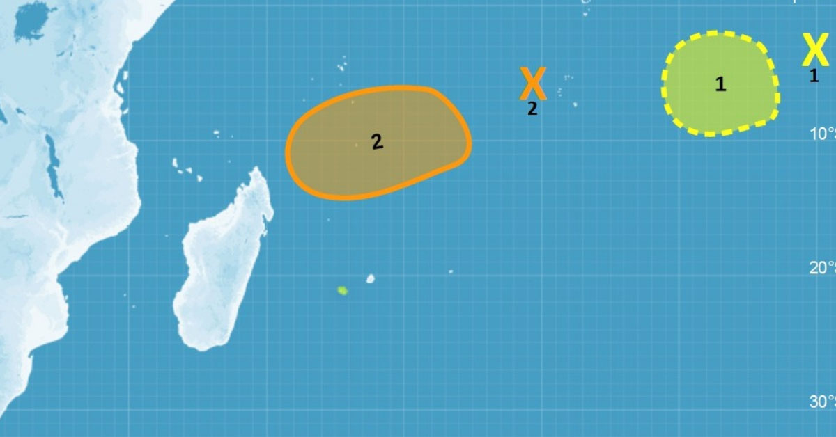 Zone perturbée au nord-est des Mascareignes, intensification en début de semaine?