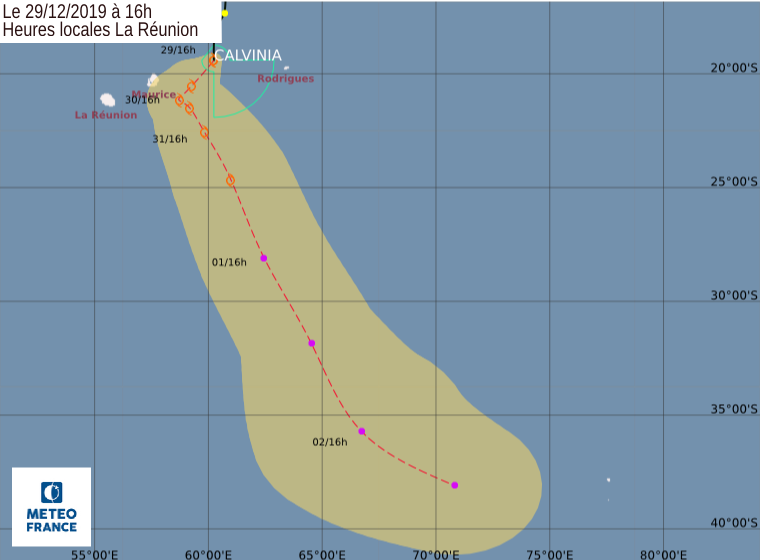 trajectoire tempête tropicale Calvinia