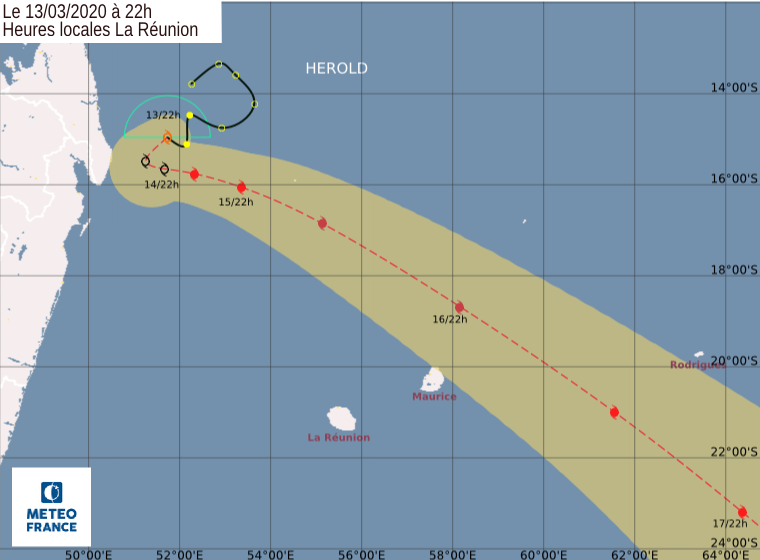 trajectoire tempete tropicale herold