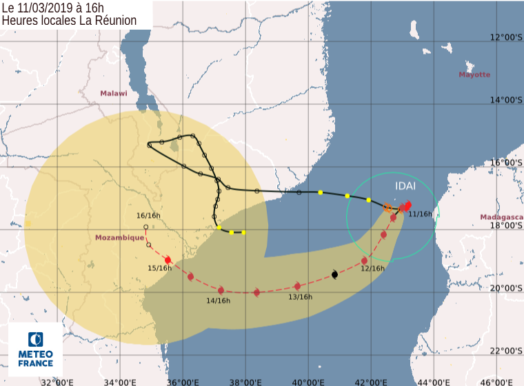 trajectoire cyclone idai