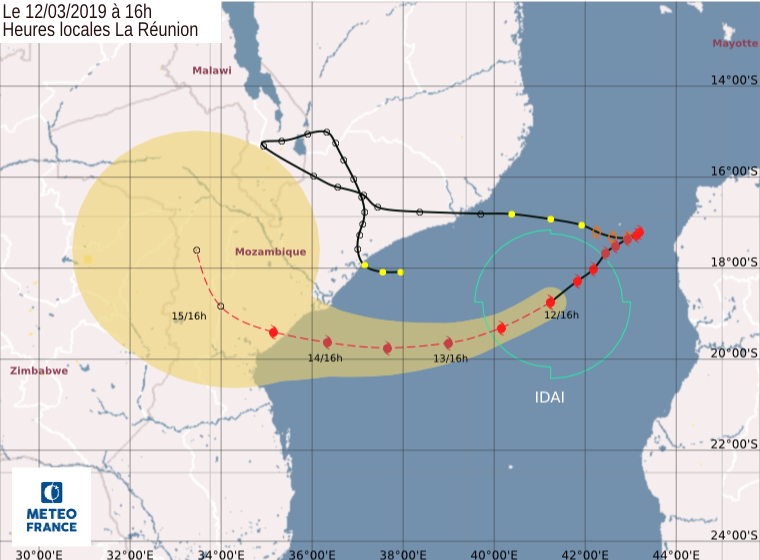 trajectoire cyclone idai