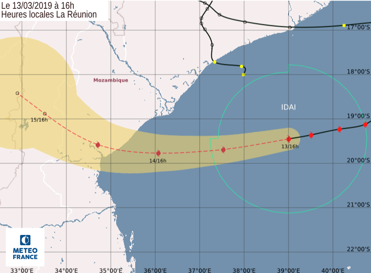 trajectoire cyclone idai