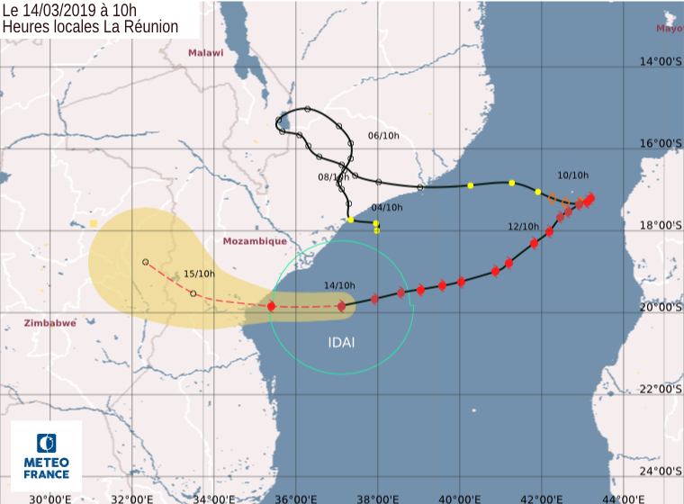 trajectoire cyclone idai