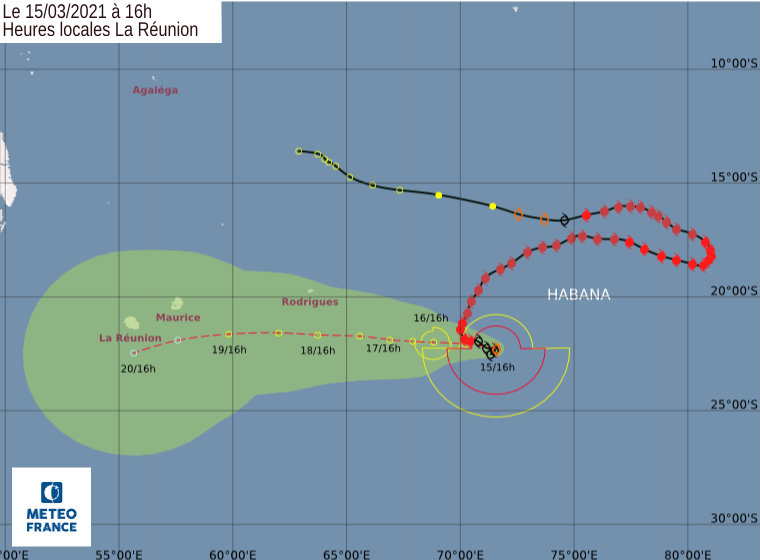 trajectoire cyclone tropical intense habana