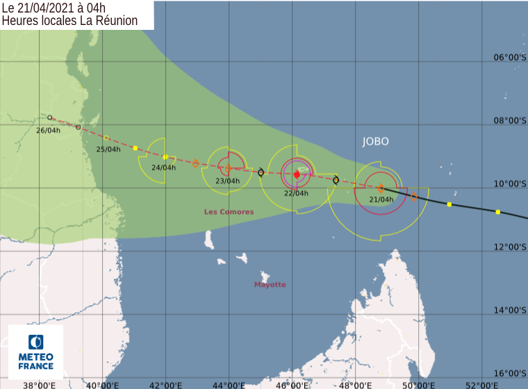 trajectoire cyclone jobo