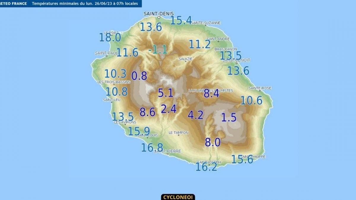 La Réunion : -1,1°C à la Plaine des Chicots la nuit dernière