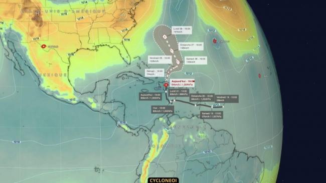 Hispaniola en pleine tempête tropicale Franklin