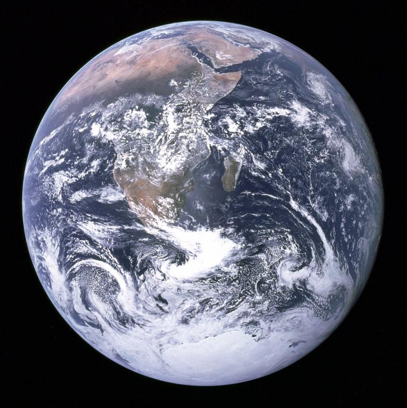 La Terre prise par Apollo 17 le 7 décembre 1972