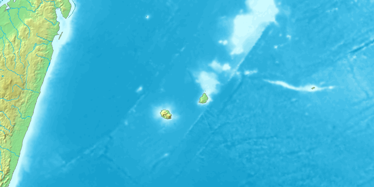 Topographic map of mascarene islands