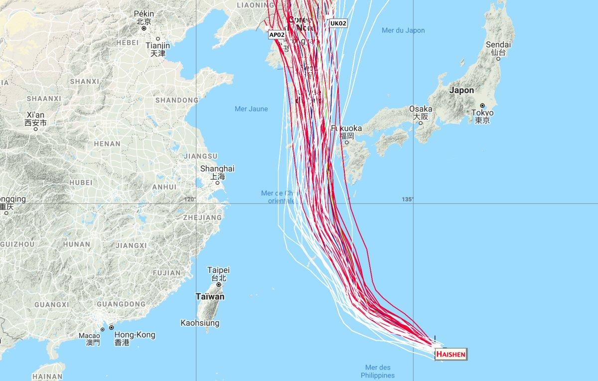 Track super typhoon haishen