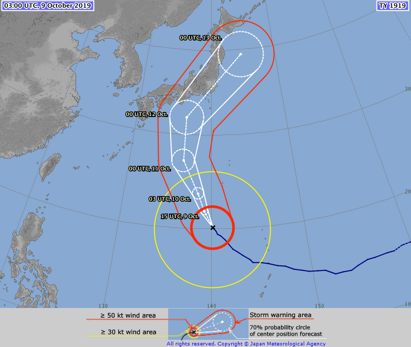 Track typhoon hagibis