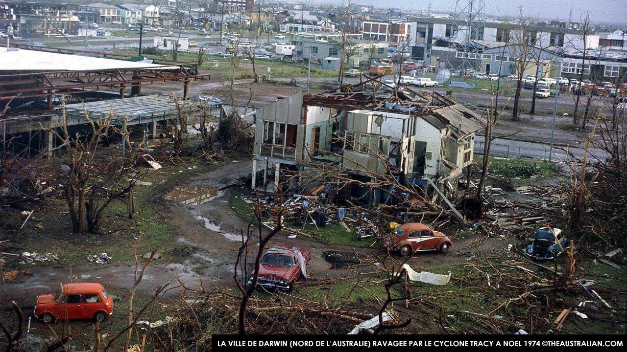 Darwin (nord de l'Australie) dévastée par le cyclone TRACY à Noel 1974 ©theaustralian.com