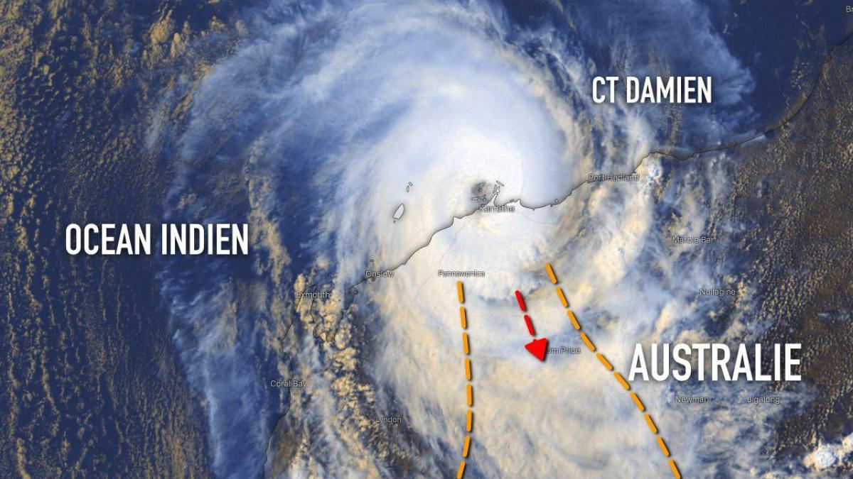 Cyclone Damien : Des rafales de 185 km/h balayent le Pilbara en Australie