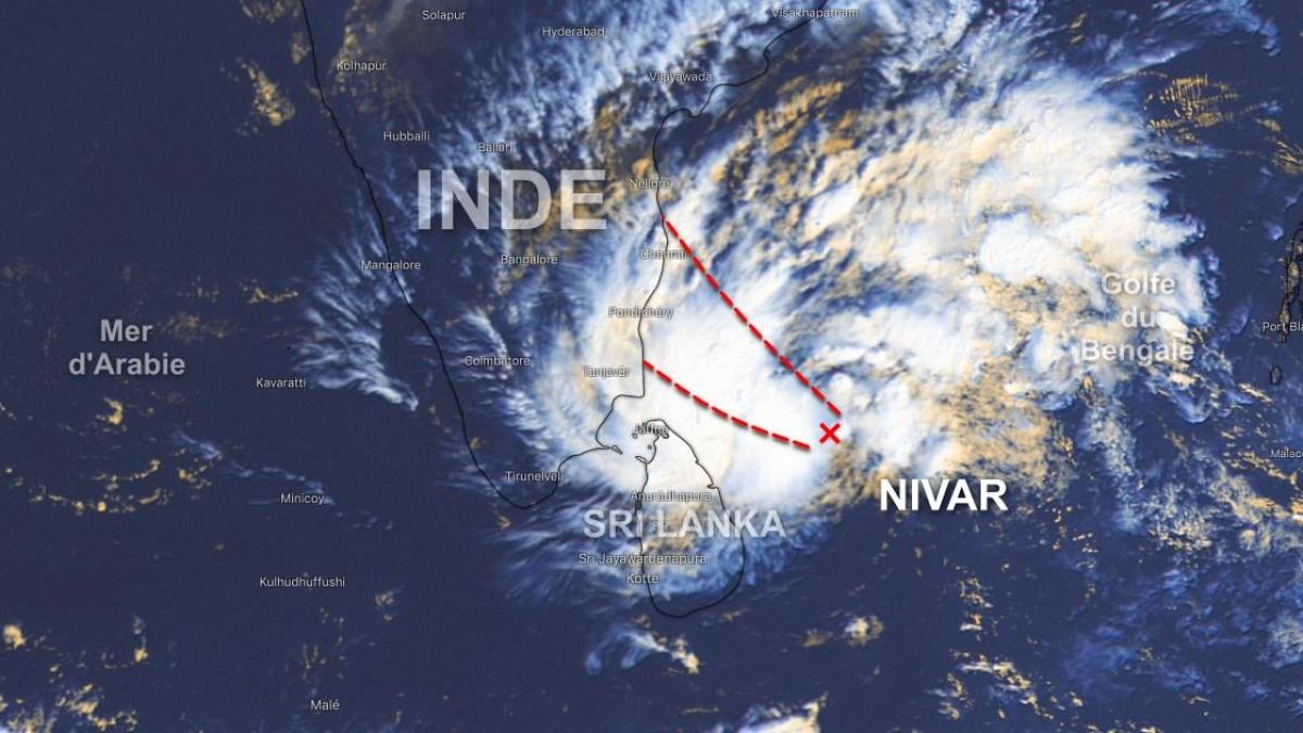 La tempête tropicale Nivar en direction du Sud-Est de l'Inde